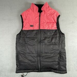 Women's Pink And Black Puffer Quilted Heated Vest- Large No Power Bank